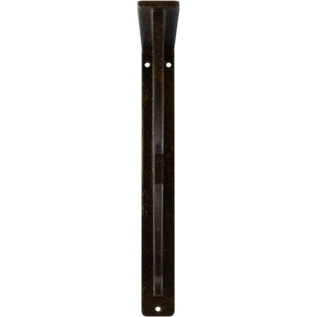 Ekena Millwork Bradford Wrought Iron Bracket, (Single center brace), Antiqued Brass 1 1/2"W x 7 1/2"D x 10"H BKTM01X07X10SBRABS